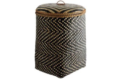 Habitat Idaho Bamboo Weave Laundry Bin - Black